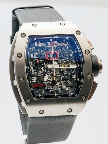Richard Mille RM 011 Felipe Massa (Titalyt) (Titanium / Skeleton / Leather Strap)