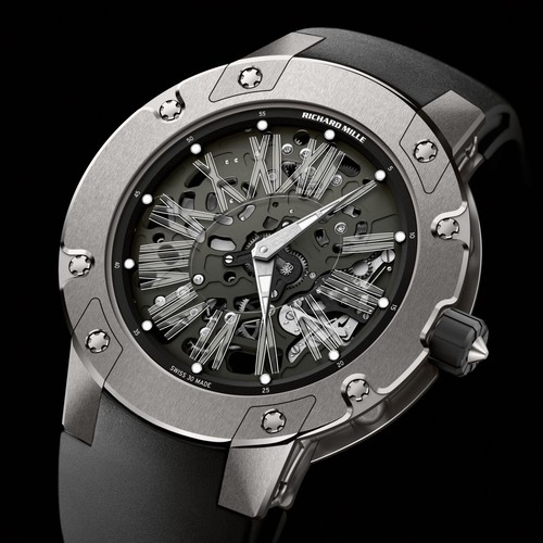 Richard Mille RM 033 Extra Flat Automatic ( Titanium / Skeleton / Rubber Strap)
