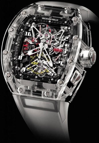 Richard Mille RM 056 Tourbillon Split Seconds Competition Chronograph Felipe Massa Sapphire (Sapphire / Sapphire Skeleton / Rubber Strap)