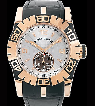 Roger Dubuis Easy Diver Automatic (PG / Silver / Leather Strap) RDDBGE0184
