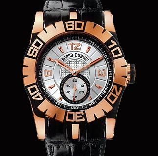 Roger Dubuis Easy Diver Automatic (PG / Silver / Leather Strap) RDDBSE0228
