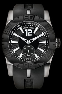 Roger Dubuis Easy Diver Automatic (SS-Black Ceramic / Black-White / Rubber Strap) RDDBSE0271