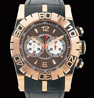 Roger Dubuis Easy Diver Chronograph (PG / Chocolate-Silver / Leather Strap) RDDBSE0217