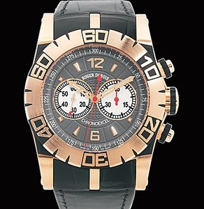 Roger Dubuis Easy Diver Chronograph (PG / Gray-Black / Leather Strap) RDDBSE0214
