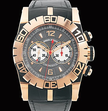 Roger Dubuis Easy Diver Chronograph (PG / Gray-Black / Leather Strap) RDDBSE0214