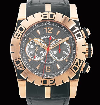 Roger Dubuis Easy Diver Chronograph (PG / Gray-White / Leather Strap) RDDBSE0215