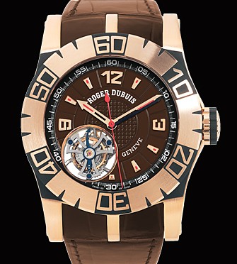 Roger Dubuis Easy Diver Flying Tourbillon (PG / Brown / Leather Strap) RDDBSE0226