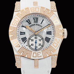 Roger Dubuis Easy Diver Ladies Jewelry (PG-Diamonds / MOP-Diamonds / Leather Strap) RDDBSE0196
