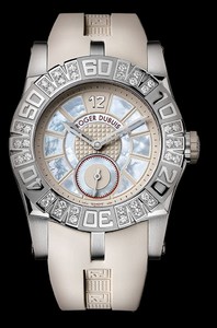 Roger Dubuis Easy Diver Ladies Jewelry (SS-Diamonds / Beige MOP / Beige Rubber Strap) RDDBSE0251