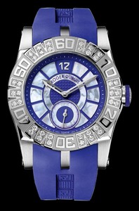 Roger Dubuis Easy Diver Ladies Jewelry (SS-Diamonds / Purple MOP / Purple Rubber Strap) RDDBSE0252