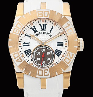 Roger Dubuis Easy Diver (RG / White / Leather Strap) RDDBSE0193