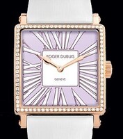 Roger Dubuis Goldensquare Automatic (PG-Diamonds / Pink / Satin Strap) RDDBGS0750