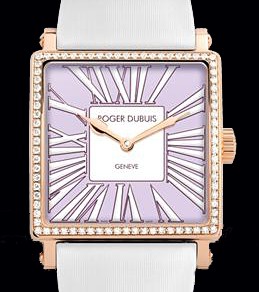 Roger Dubuis Goldensquare Automatic (PG-Diamonds / Pink / Satin Strap) RDDBGS0750