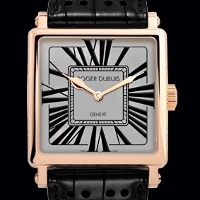 Roger Dubuis Goldensquare Automatic (PG / Gray / Leather Strap) RDDBGS0749