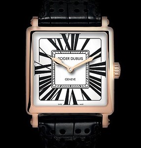 Roger Dubuis Goldensquare Automatic (PG / White / Leather Strap) RDDBGS0770