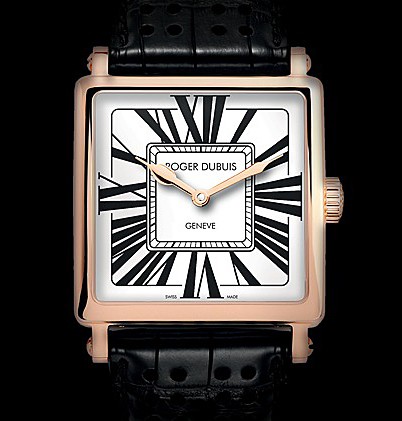 Roger Dubuis Goldensquare Automatic (PG / White / Leather Strap) RDDBGS0770