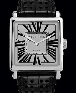 Roger Dubuis Goldensquare Automatic (WG / Gray / Leather Strap) RDDBGS0748