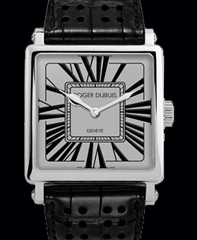 Roger Dubuis Goldensquare Automatic (WG / Gray / Leather Strap) RDDBGS0748