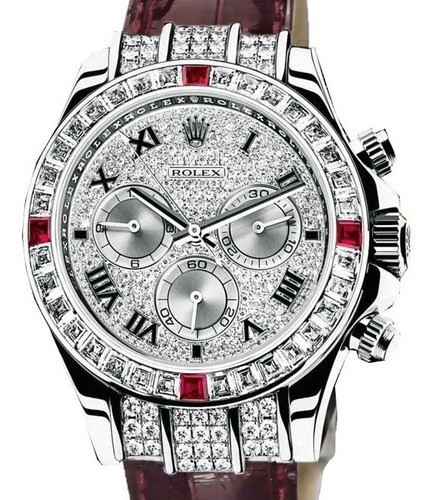 Rolex Cosmograph Daytona (WG-Baguettes-Rubies / Diamonds / Leather) 116599 4RU
