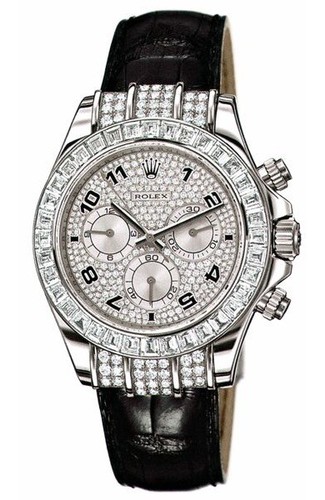 Rolex Cosmograph Daytona (WG-Baguettes / Diamonds / Leather) 116599 TBR