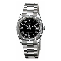 Rolex Date (SS-Turned Bezel / Black / SS) 115210