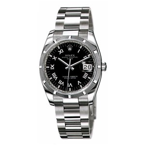 Rolex Date (SS-Turned Bezel / Black / SS) 115210