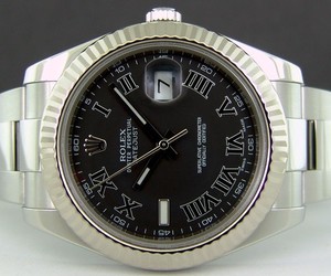 Rolex Datejust II (SS-WG / Black-Roman numerals / SS) 116334