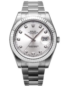 Rolex Datejust II (SS-WG / Silver-Diamond markers / SS) 116334