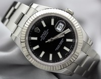 Rolex Datejust II (WG-SS / Black / SS) 116334