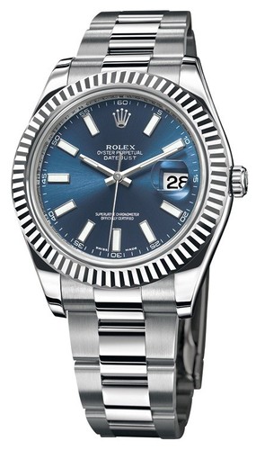 Rolex Datejust II (WG-SS / Blue / SS) 116334
