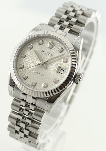 Rolex Datejust Lady 31 (SS-WG / Silver Jubilee-Diamonds / SS) 178274