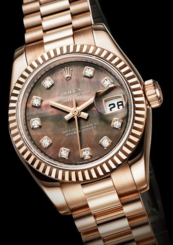 Rolex Datejust (PG / Black MOP-Diamonds / PG) 179175