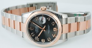 Rolex Datejust (SS-PG-Domed Bezel / Black / SS-PG) 116201