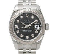 Rolex Datejust (SS-WG / Black-Diamonds / SS) 179174-2