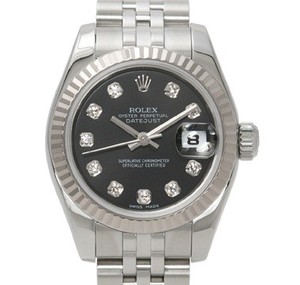 Rolex Datejust (SS-WG / Black-Diamonds / SS) 179174-2