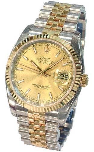 Rolex Datejust (SS-YG-Fluted Bezel / Champagne / SS-YG) 116233