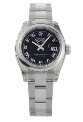 Rolex Datejust (SS / Black-Roman Numerals / SS) 179160