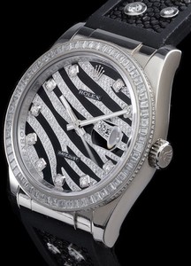 Rolex Datejust (WG-Baguette Diamonds / Black White Diamonds / Rubber-Galuchat) 116189 BBR