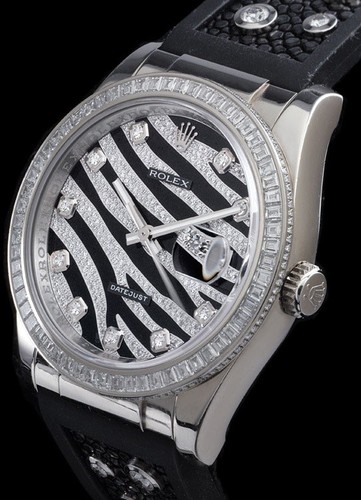 Rolex Datejust (WG-Baguette Diamonds / Black White Diamonds / Rubber-Galuchat) 116189 BBR