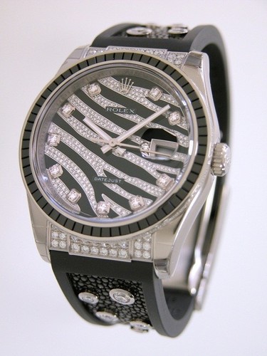 Rolex Datejust (WG-Baguette Diamonds / Diamonds / Rubber-Galuchat) 116199 SANR