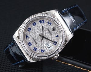 Rolex Datejust (WG-Diamonds / Diamonds-Blue / Leather) 116189-1