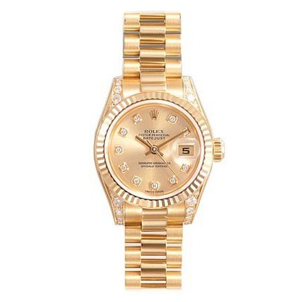 Rolex Datejust (YG-Diamond / Champagne-Diamonds / YG) 179238