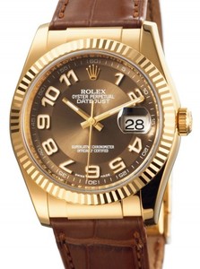 Rolex Datejust (YG-Fluted Bezel / Brown / Leather) 116138-4
