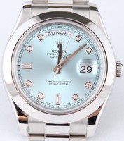 Rolex Day-Date II (Platinum / Ice Blue- diamonds / Platinum) 218206