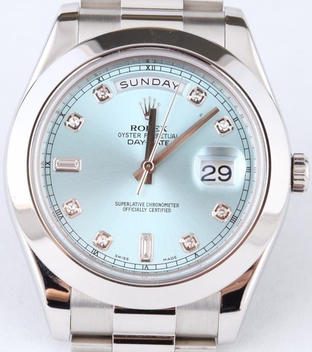 Rolex Day-Date II (Platinum / Ice Blue- diamonds / Platinum) 218206