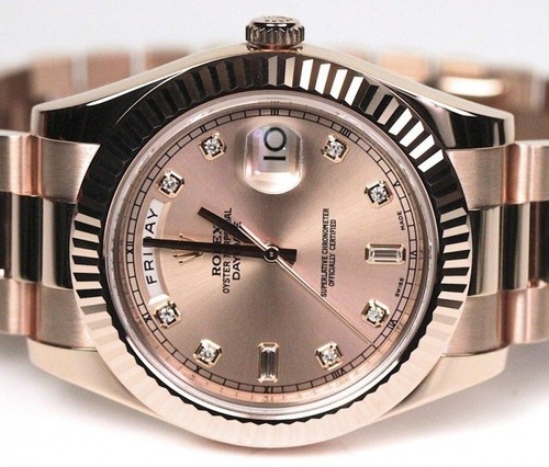 Rolex Day-Date II (RG / Rose Gold-Diamonds / RG) 218235