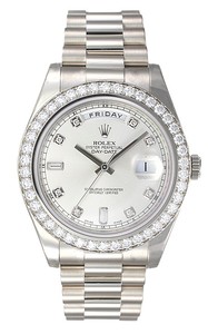 Rolex Day-Date II (WG-Diamonds / Silver-Diamonds / WG) 218349