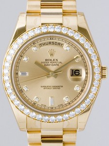 Rolex Day-Date II (YG-Diamonds / Gold-Diamonds / YG) 218348