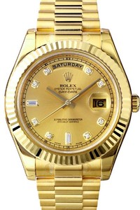 Rolex Day-Date II (YG / Gold-Diamonds / YG) 218238