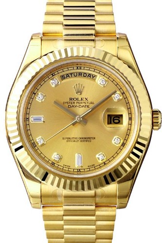 Rolex Day-Date II (YG / Gold-Diamonds / YG) 218238